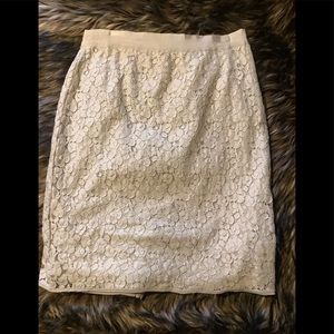 The Limited Cream Lace Pencil skirt